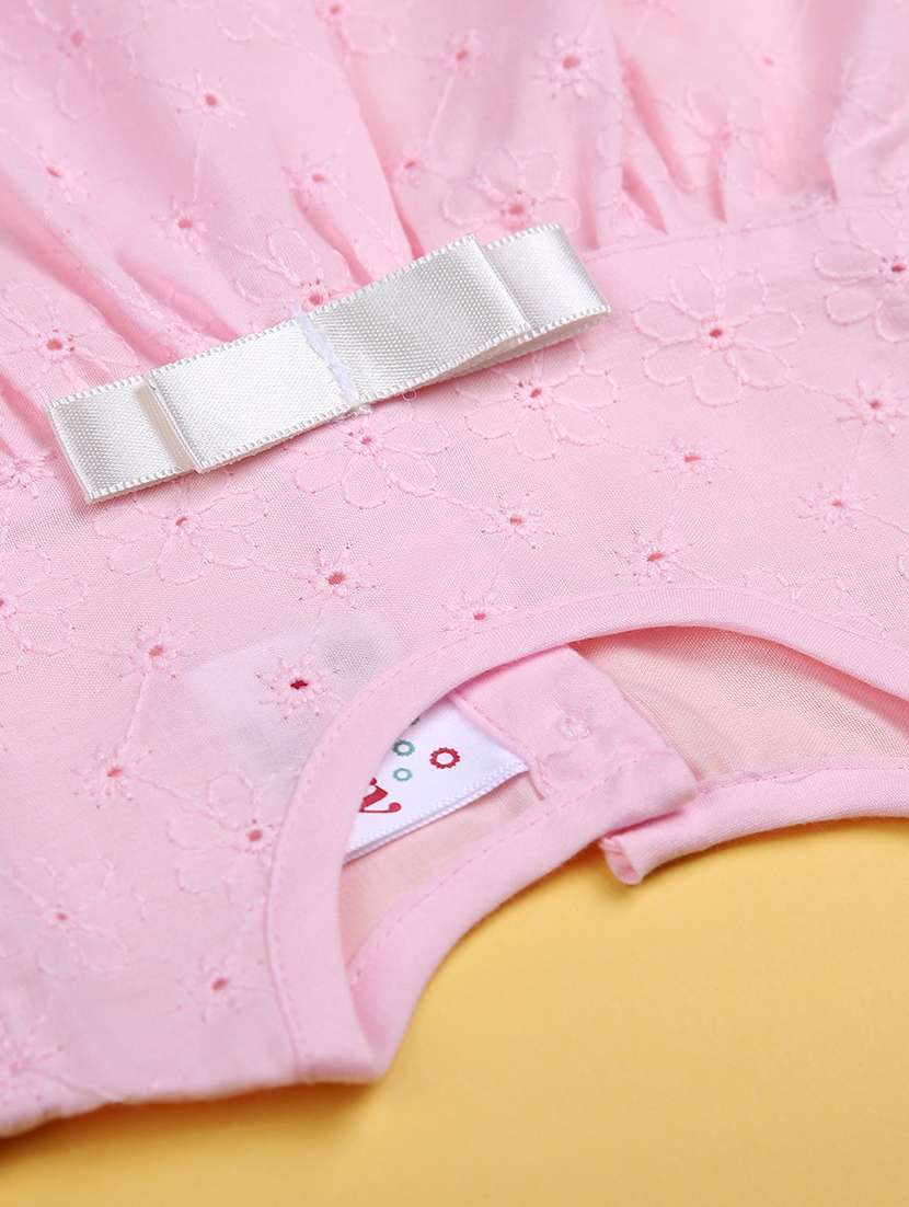 kids solid with work round neck frock - 21951725 -  Standard Image - 2