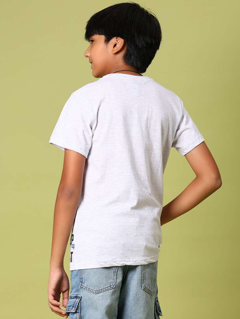 boys front print round neck t-shirt - 21951736 -  Standard Image - 2