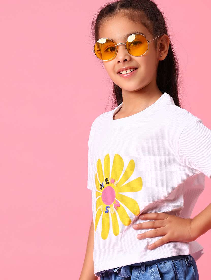girls printed short sleeve tee