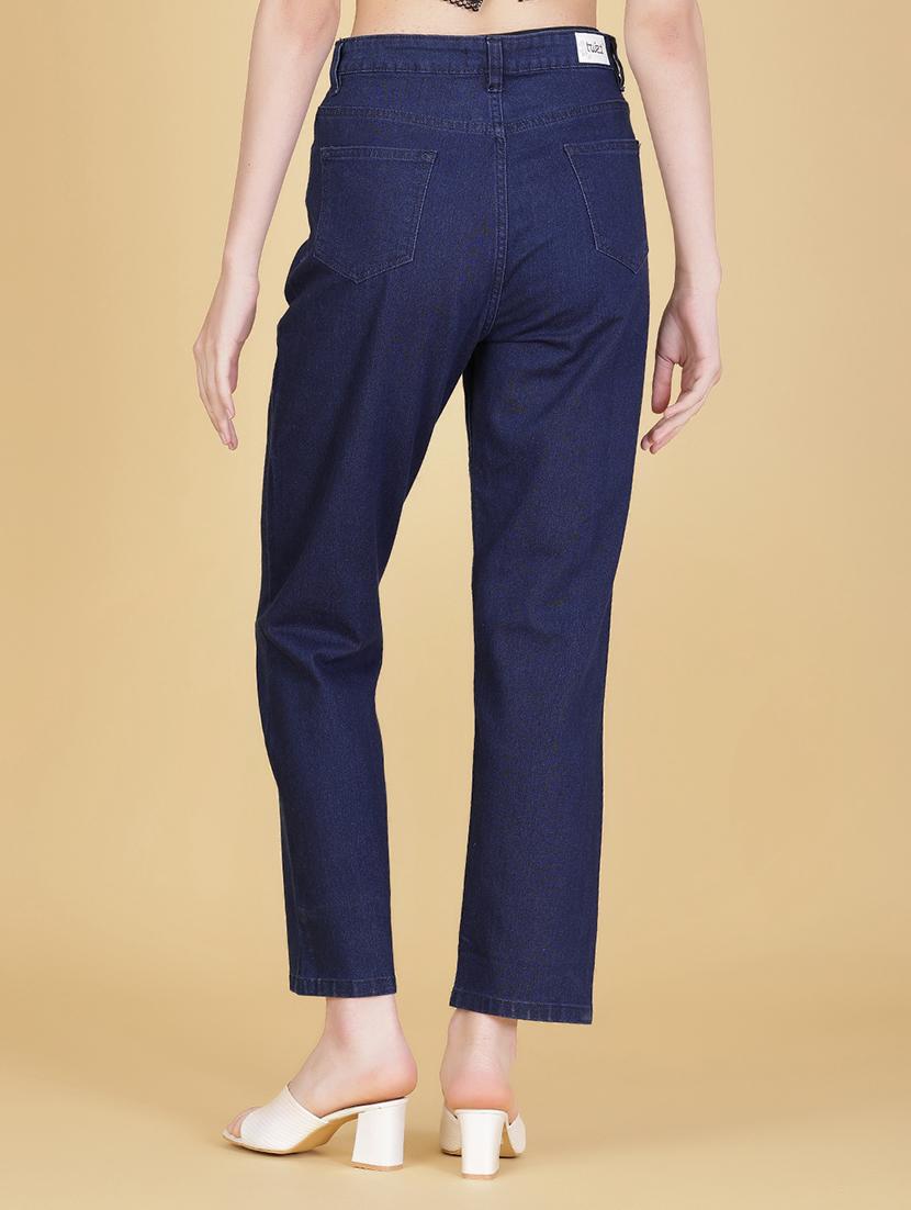 women solid high rise straight fit jean - 21951844 - Standard Image - 2