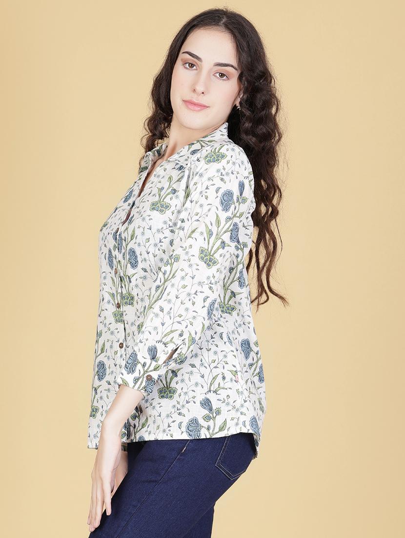 women printed collared regular shirt - 21951903 - Standard Image - 2