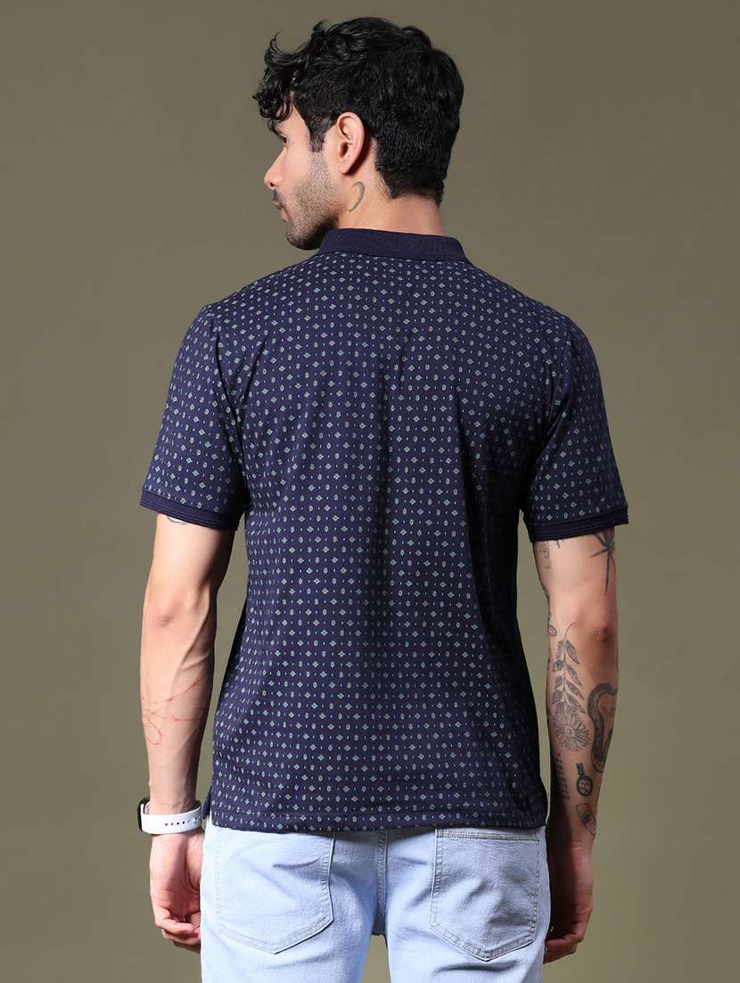 men printed short sleeve regular fit polo t-shirt - 21952265 -  Standard Image - 2