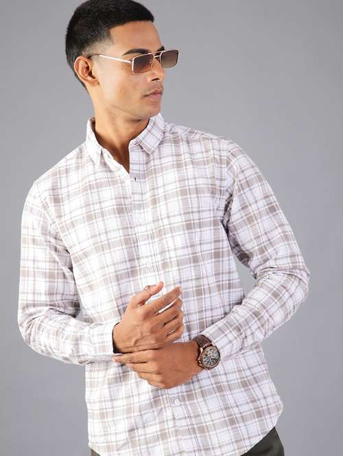 men checkered collared long sleeve shirt - 21952274 -  Standard Image - 0