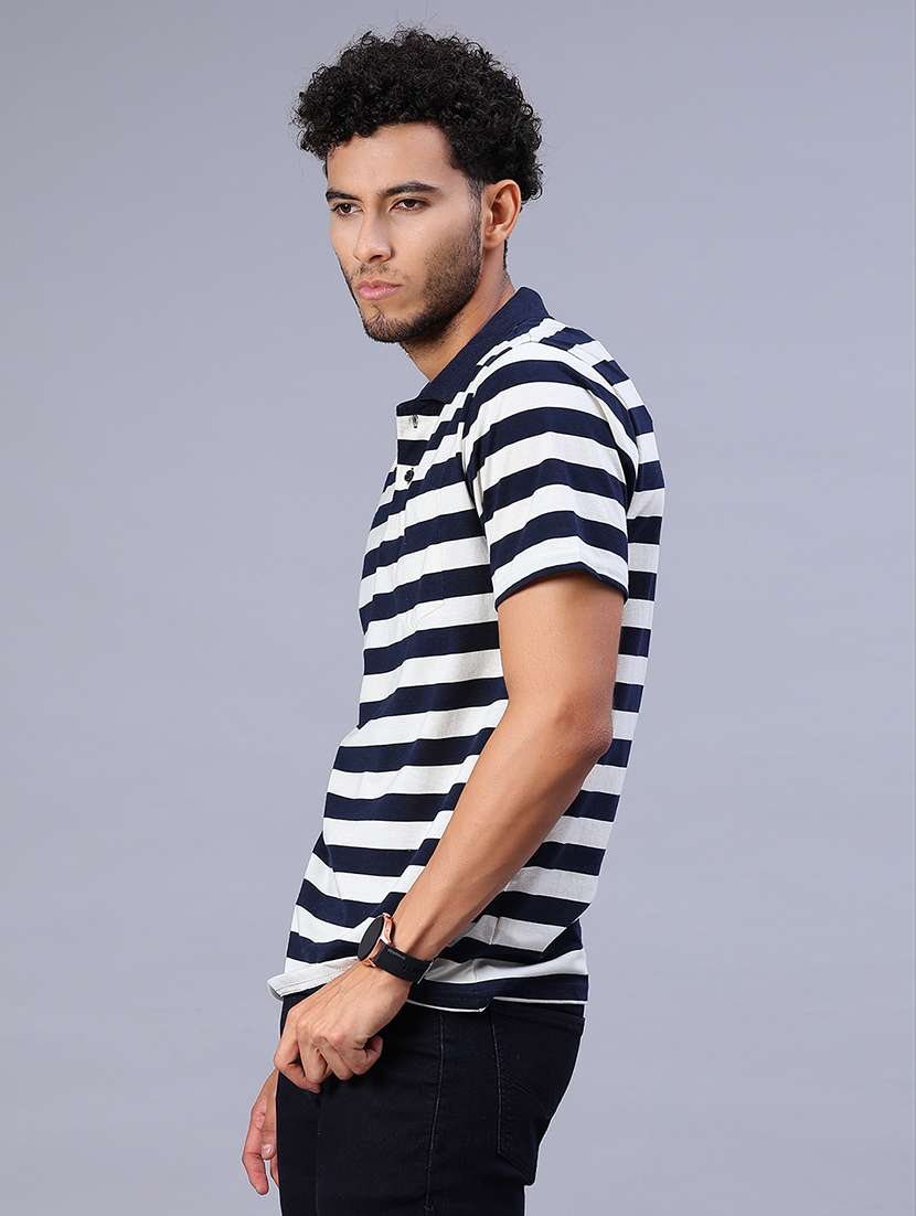 men striped short sleeve regular fit polo t-shirt - 21952345 -  Standard Image - 2