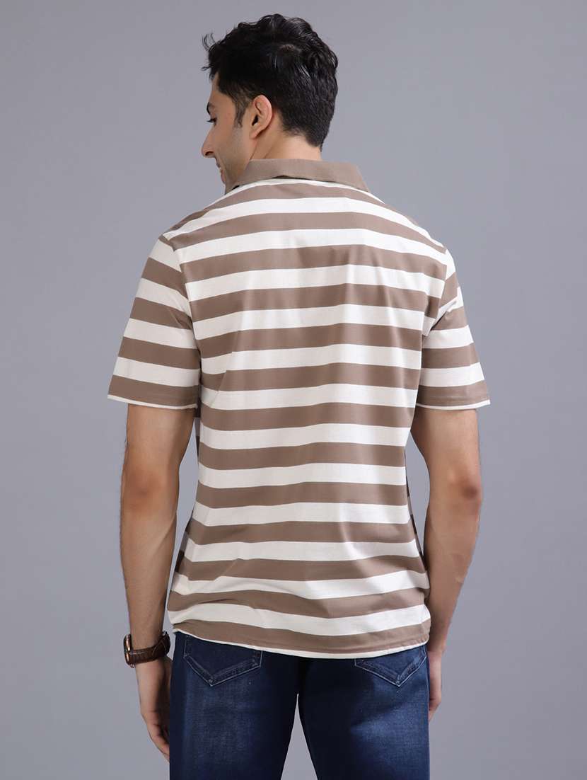 men striped short sleeve regular fit polo t-shirt - 21952346 -  Standard Image - 2