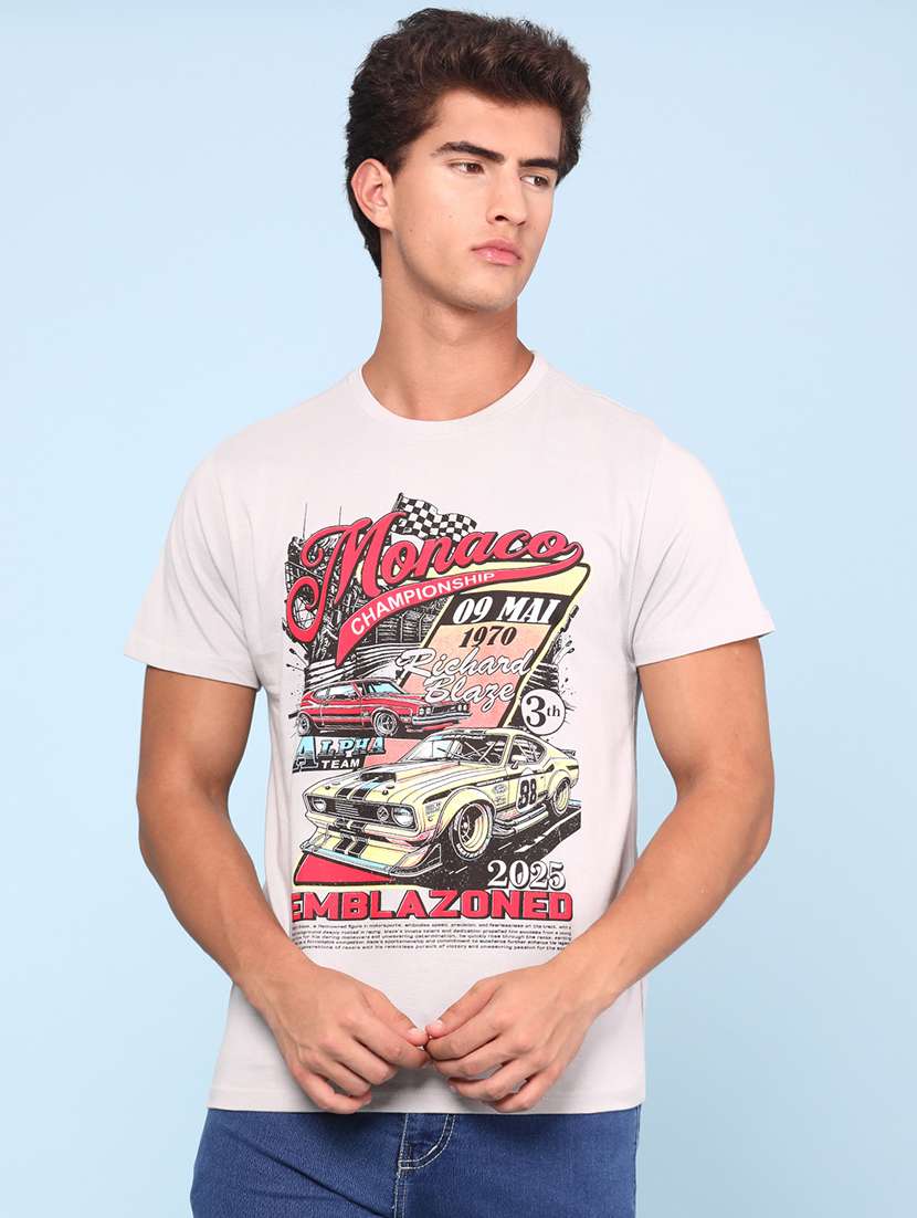 mens grey cotton blend plain t-shirt - 21952392 -  Standard Image - 2