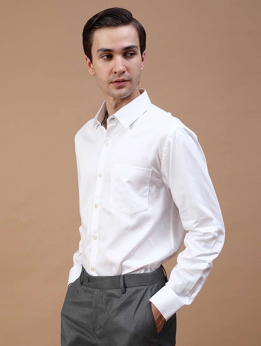 men solid collared long sleeve shirt - 21952420 -  Standard Image - 2