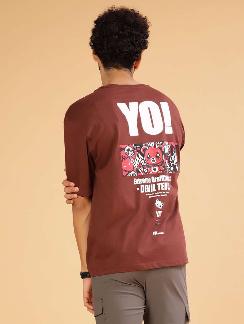 men printed short sleeve loose fit t-shirt