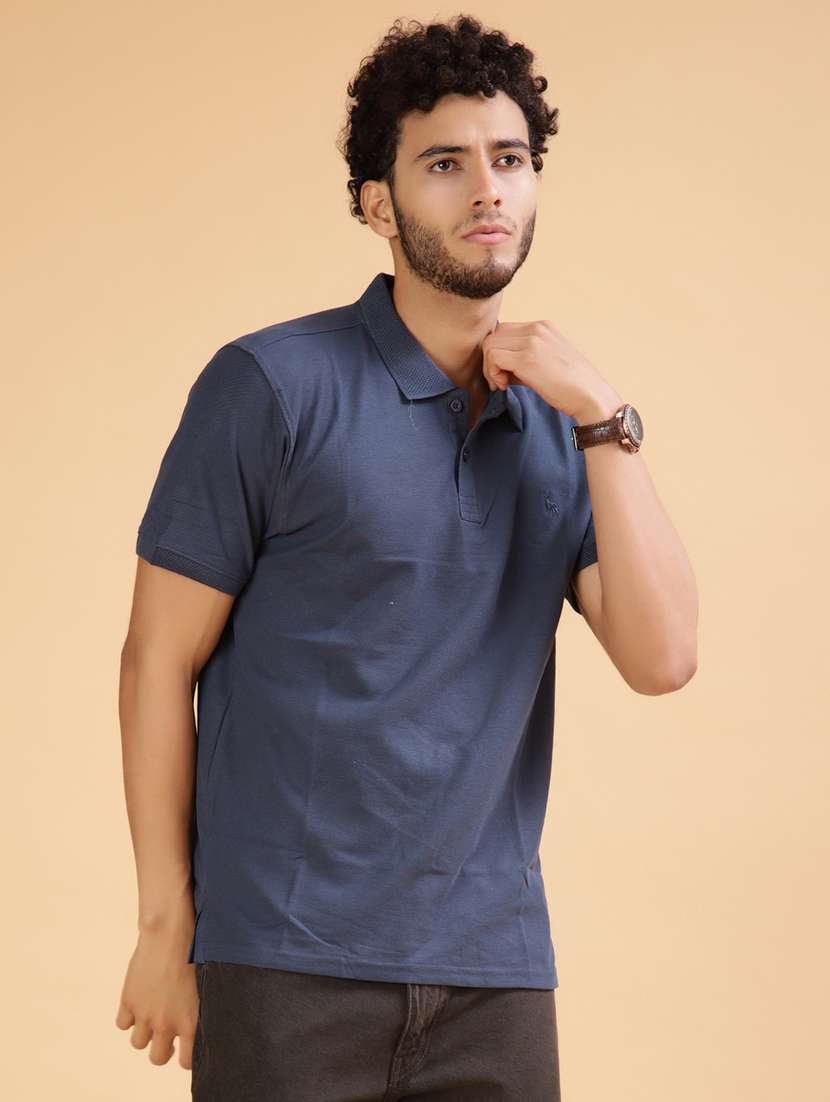 men solid short sleeve regular fit polo t-shirt