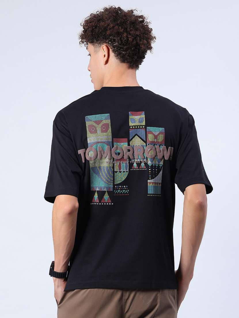 men printed short sleeve loose fit t-shirt