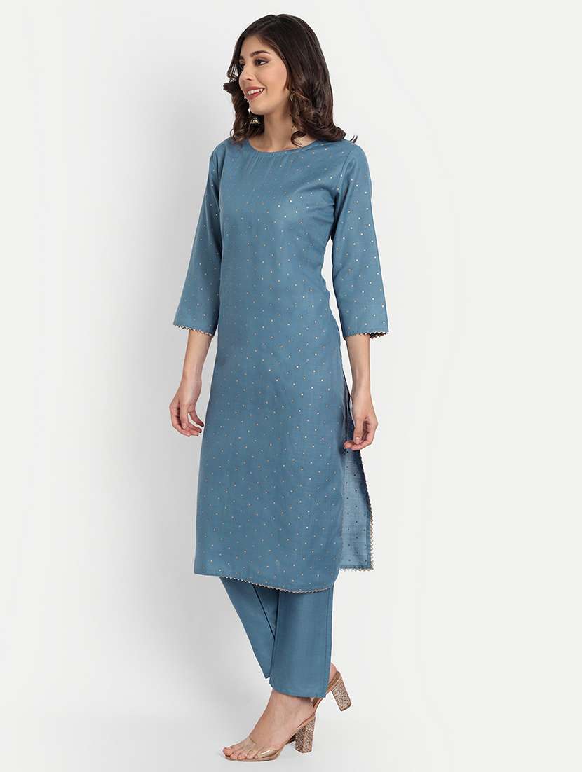 women three quarter sleeve kurta pant with dupatta set - 21954079 - Standard Image - 2