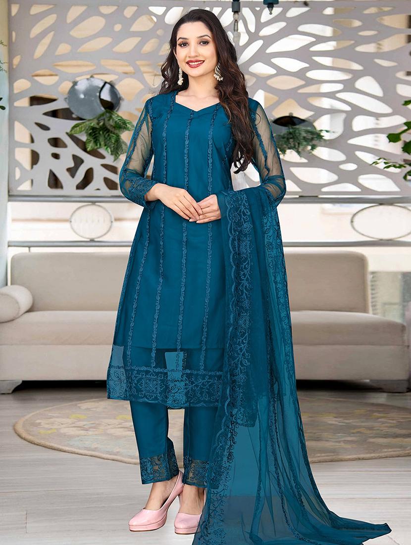 women embroidered long sleeve kurta pant with dupatta set - 21954195 - Standard Image - 2