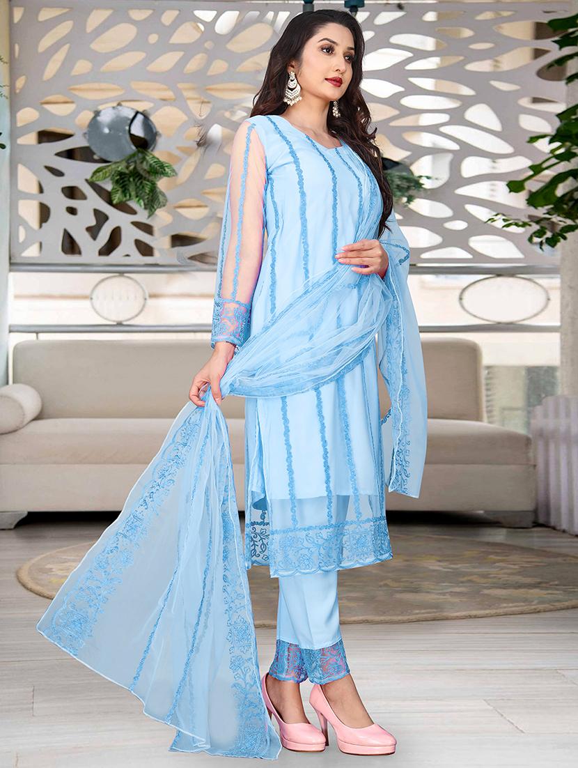 women embroidered long sleeve kurta pant with dupatta set - 21954197 - Standard Image - 2
