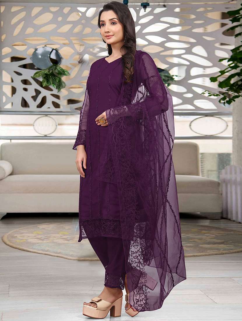 women embroidered long sleeve kurta pant with dupatta set - 21954198 - Standard Image - 2
