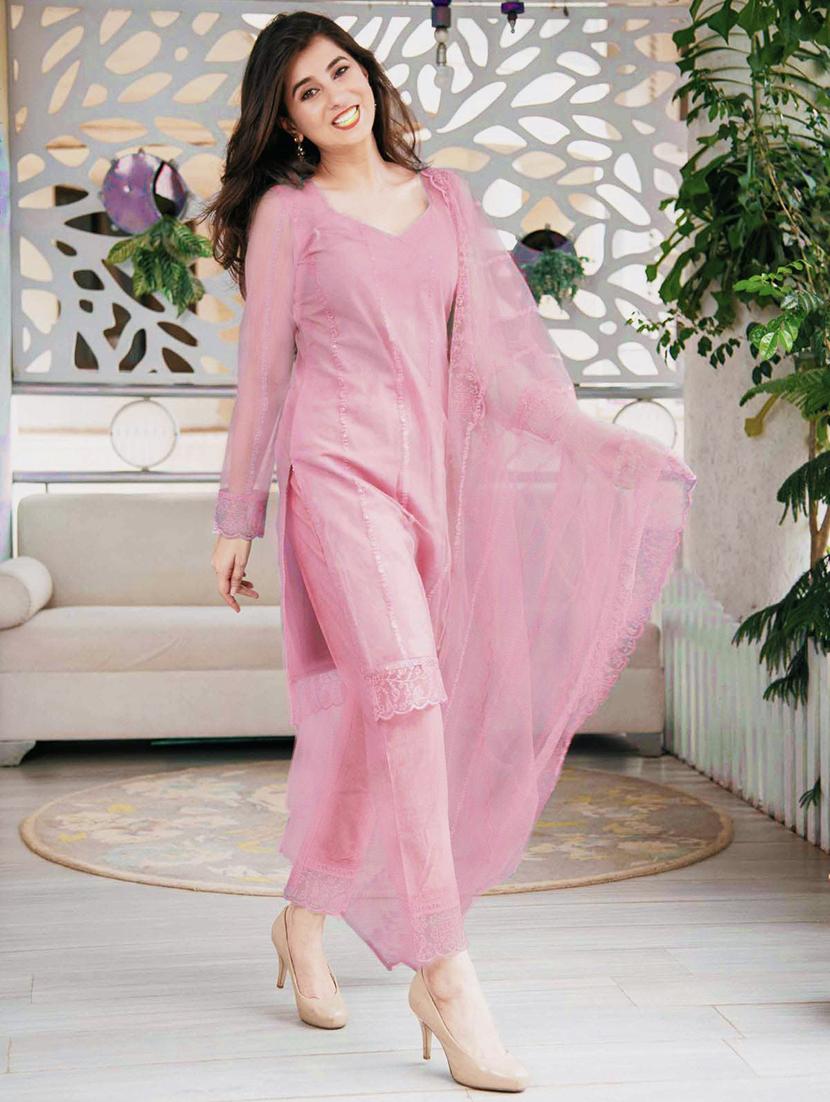 women embroidered long sleeve kurta pant with dupatta set - 21954215 - Standard Image - 2