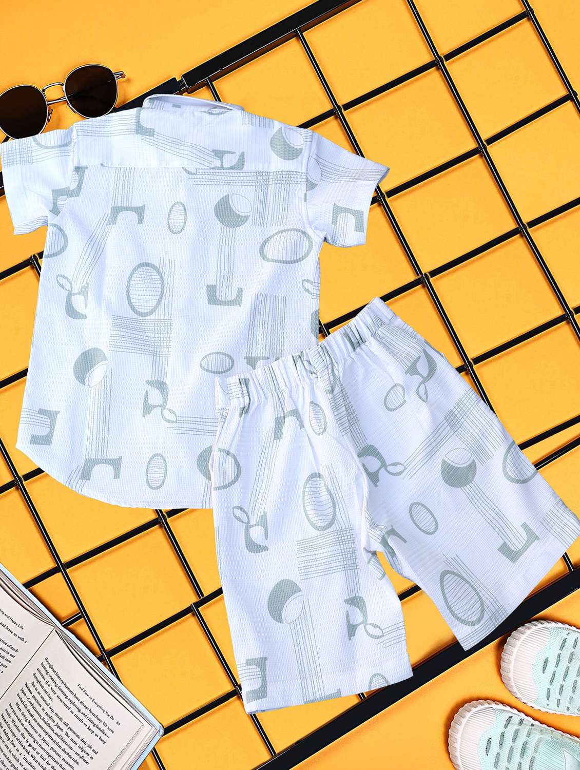 boys printed shirt and short co-ord set - 21954269 - Standard Image - 2