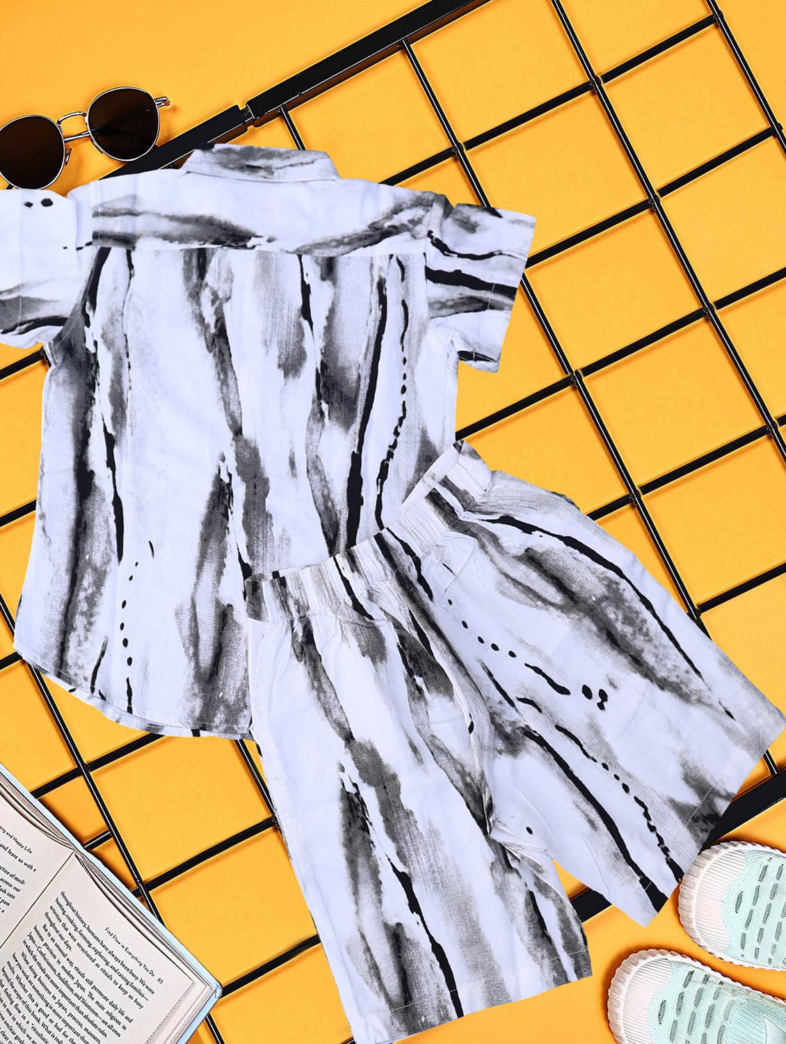 boys printed shirt and short co-ord set - 21954278 - Standard Image - 2