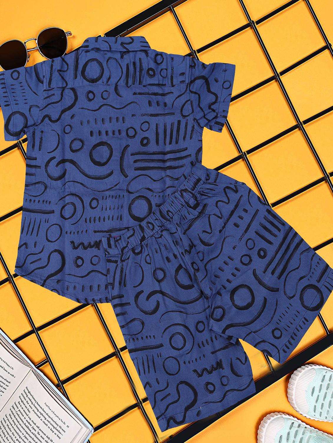 boys printed shirt and short co-ord set - 21954286 - Standard Image - 2