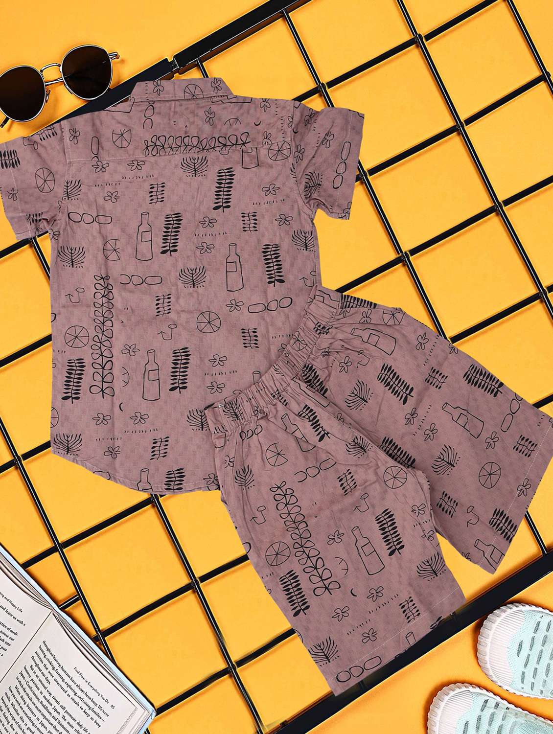 boys printed shirt and short co-ord set - 21954289 -  Standard Image - 2