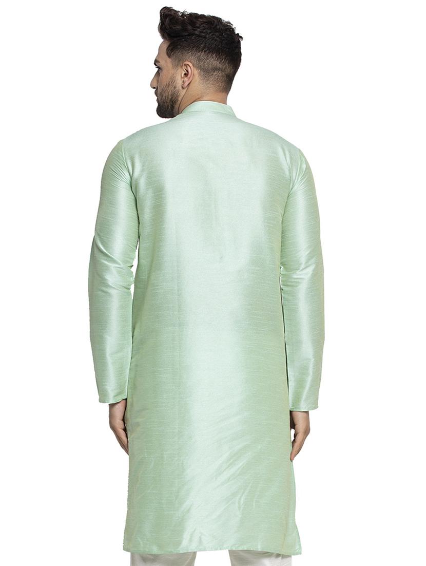 men solid mandarin neck long kurta - 21954306 -  Standard Image - 2