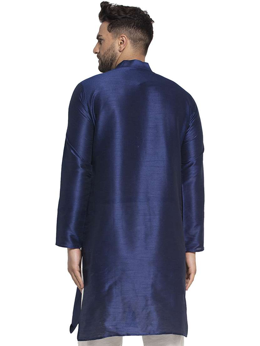 men solid mandarin neck long kurta - 21954307 -  Standard Image - 2