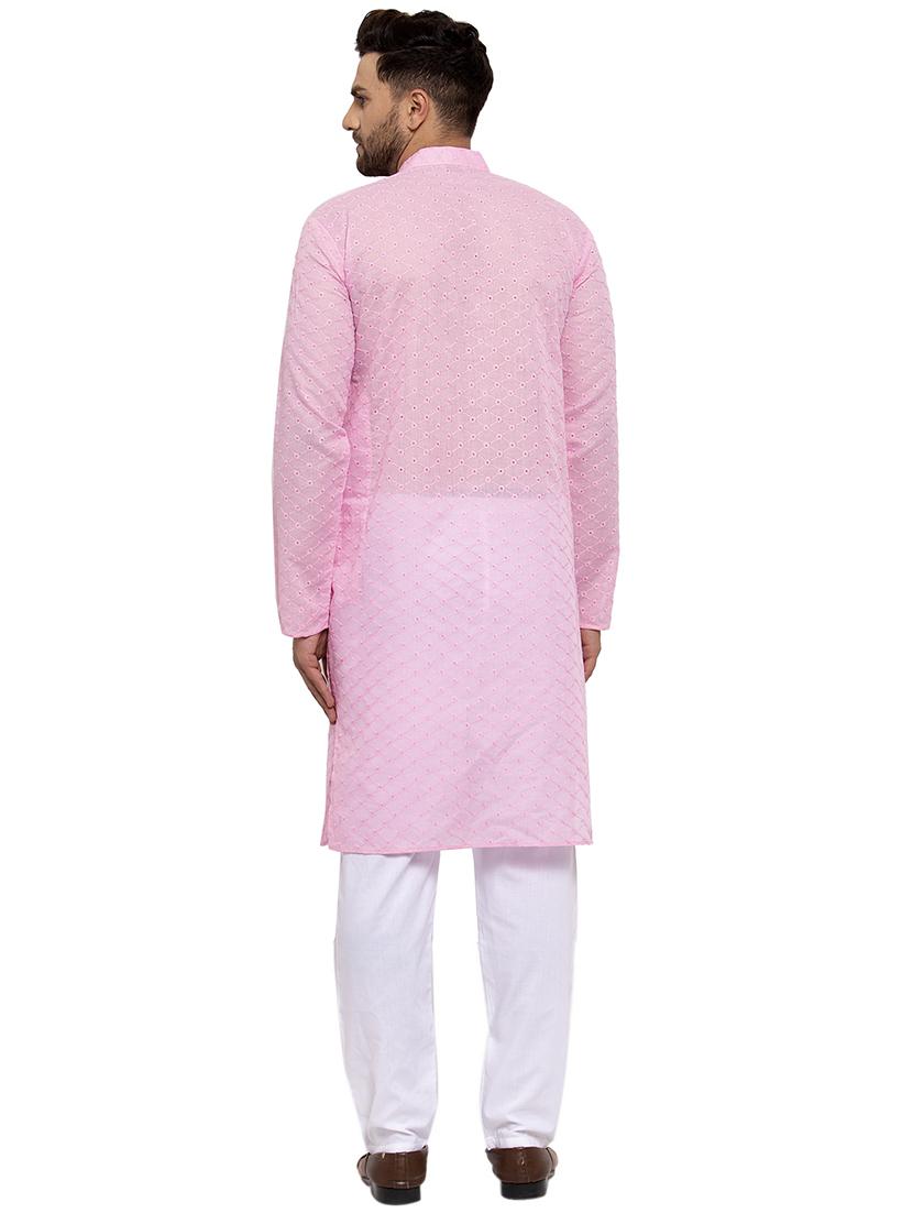 men mandarin neck kurta pyjama ethnic wear set - 21954367 - Standard Image - 2