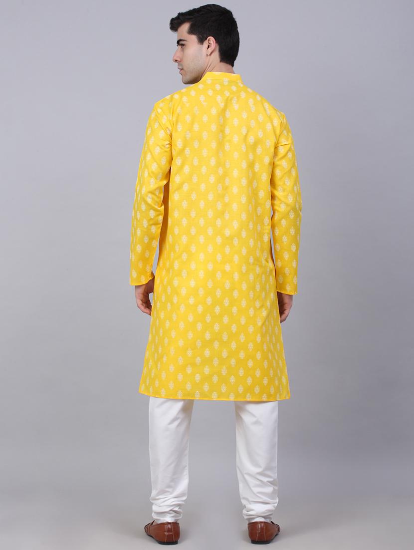 men mandarin neck kurta pyjama ethnic wear set - 21954375 - Standard Image - 2