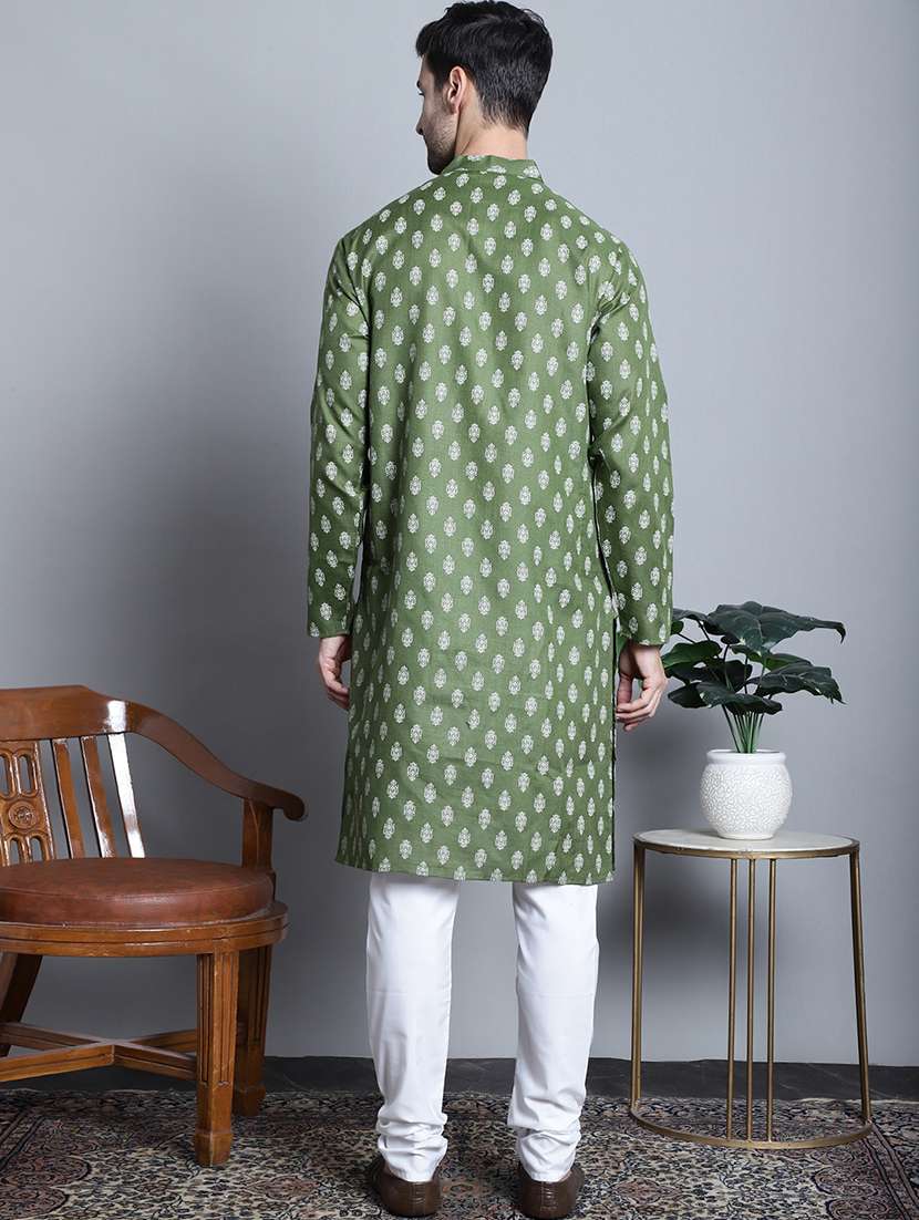 men mandarin neck kurta pyjama ethnic wear set - 21954380 -  Standard Image - 2
