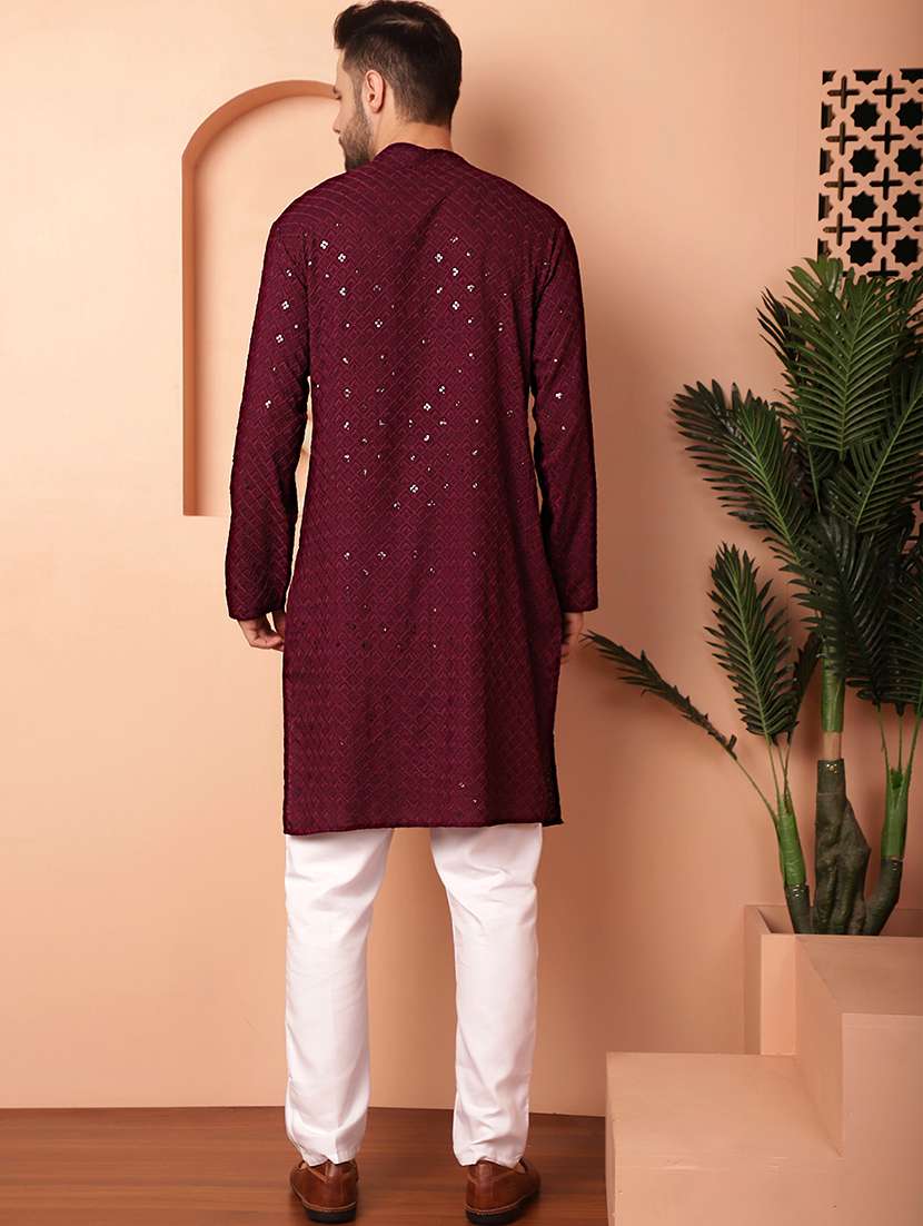men mandarin neck kurta pyjama ethnic wear set - 21954392 -  Standard Image - 2
