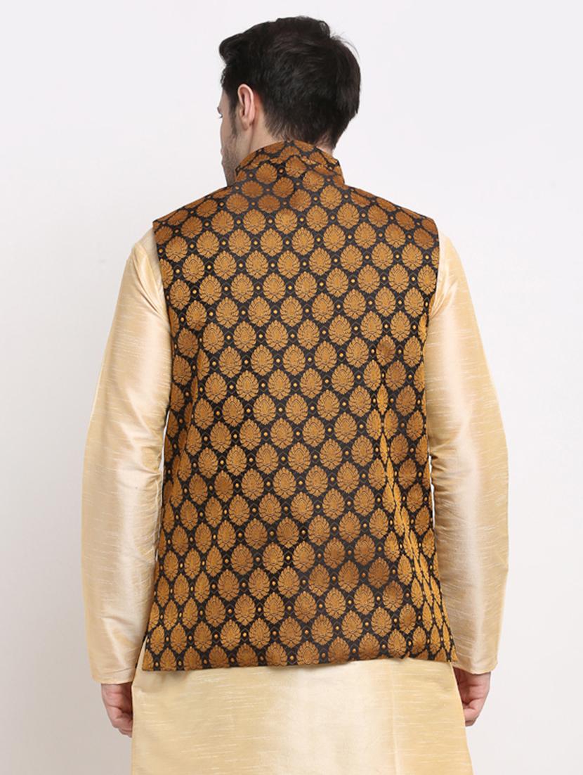 men mandarin neck regular fit nehru jacket - 21954399 - Standard Image - 2