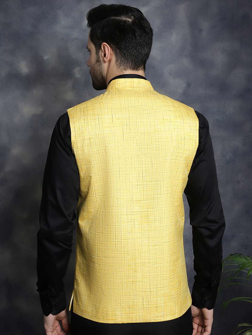 men mandarin neck regular fit nehru jacket - 21954411 -  Standard Image - 2