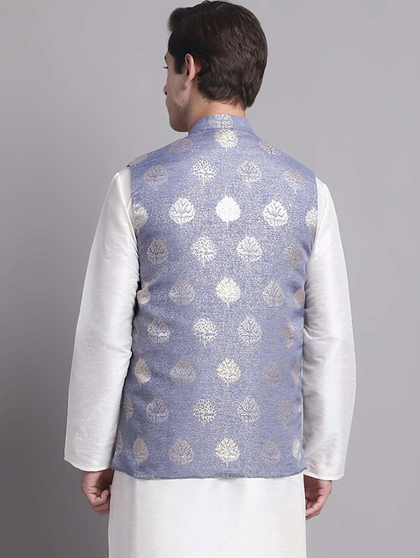 men mandarin neck regular fit nehru jacket - 21954412 -  Standard Image - 2