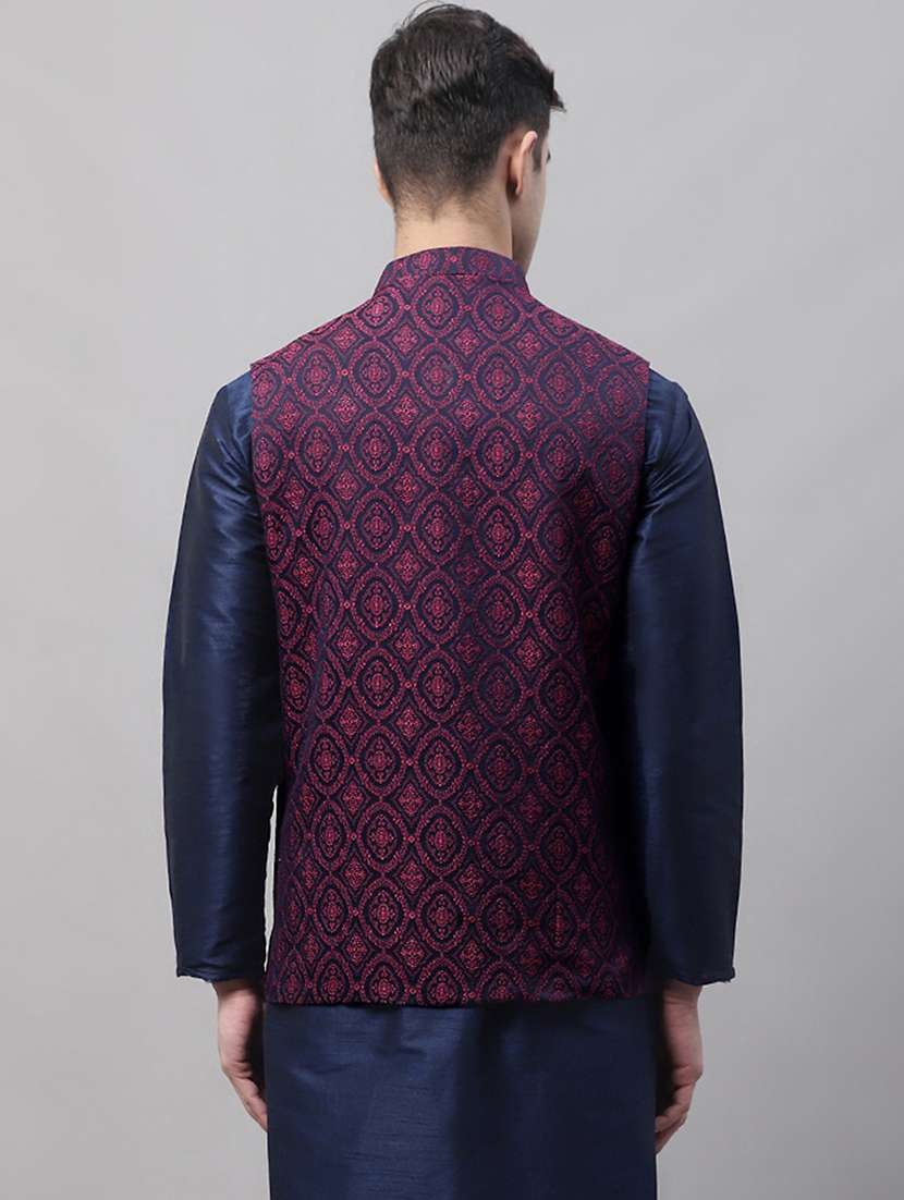 men mandarin neck regular fit nehru jacket - 21954416 -  Standard Image - 2