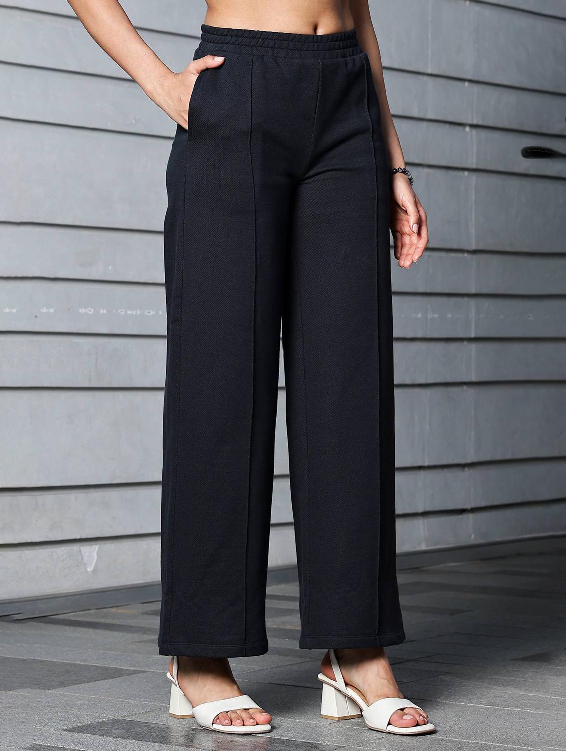 women solid high rise wide leg trouser - 21954493 -  Zoom Image - 0