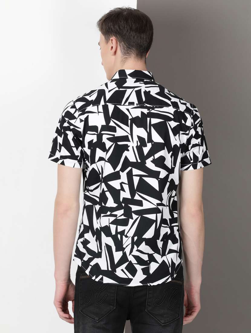 men printed short sleeve regular fit casual shirt - 21954499 -  Standard Image - 2