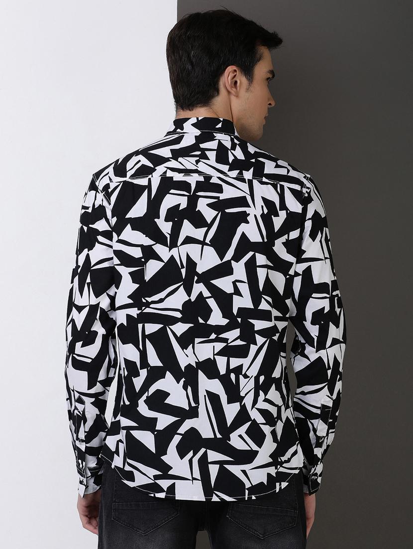 men printed long sleeve regular fit casual shirt - 21954500 - Standard Image - 2
