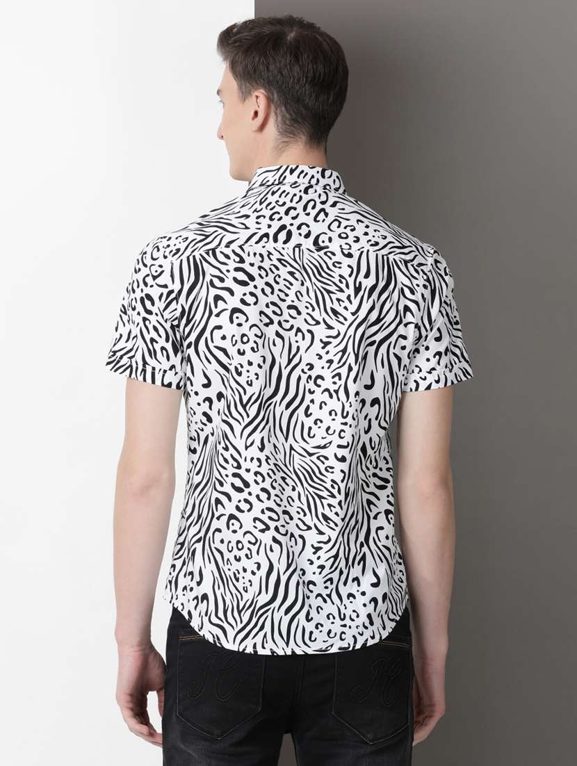 men printed short sleeve regular fit casual shirt - 21954501 -  Standard Image - 2