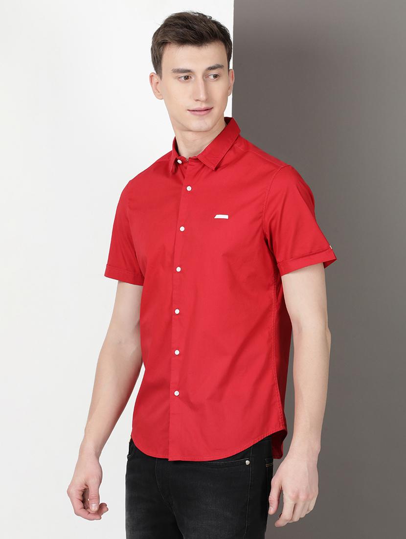 men solid short sleeve regular fit casual shirt - 21954509 - Standard Image - 2