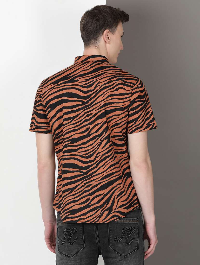 men printed short sleeve regular fit casual shirt - 21954511 -  Standard Image - 2