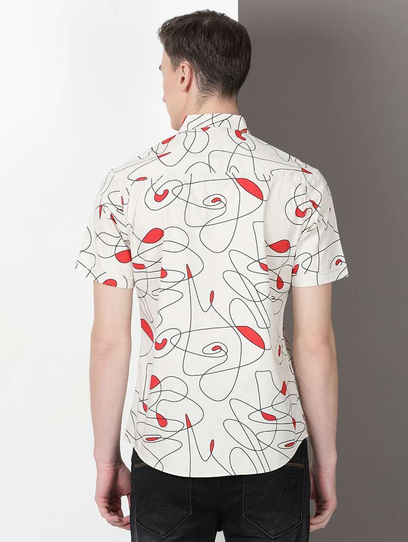 men printed short sleeve regular fit casual shirt - 21954515 -  Standard Image - 2