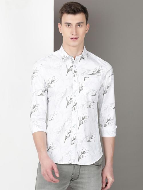 men printed long sleeve regular fit casual shirt - 21954530 - Standard Image - 0