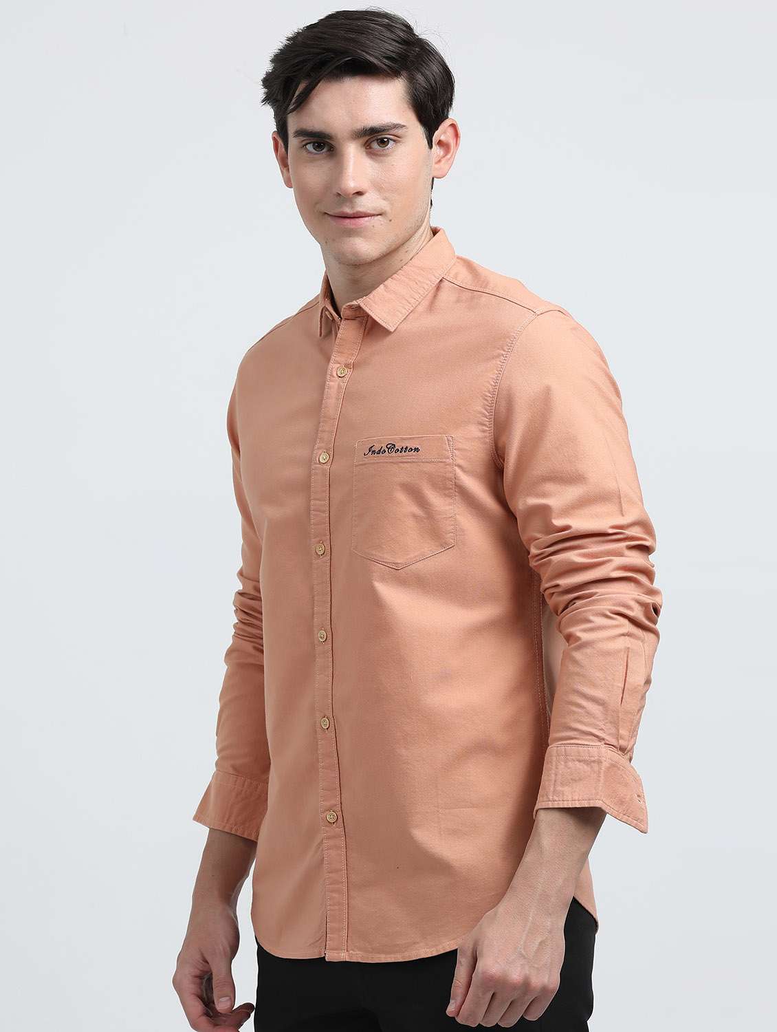 men solid long sleeve regular fit casual shirt - 21954536 -  Standard Image - 2