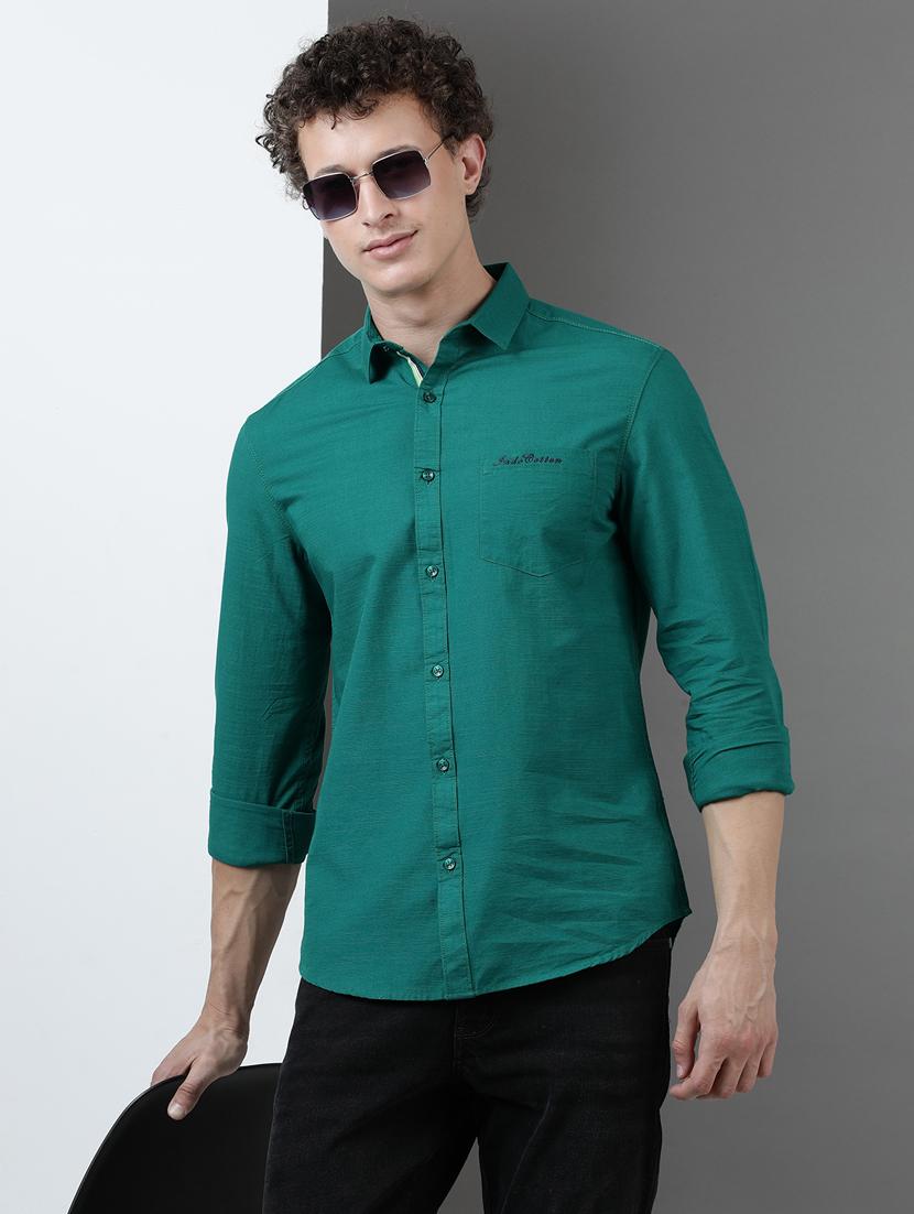 men solid long sleeve regular fit casual shirt - 21954552 - Zoom Image - 0