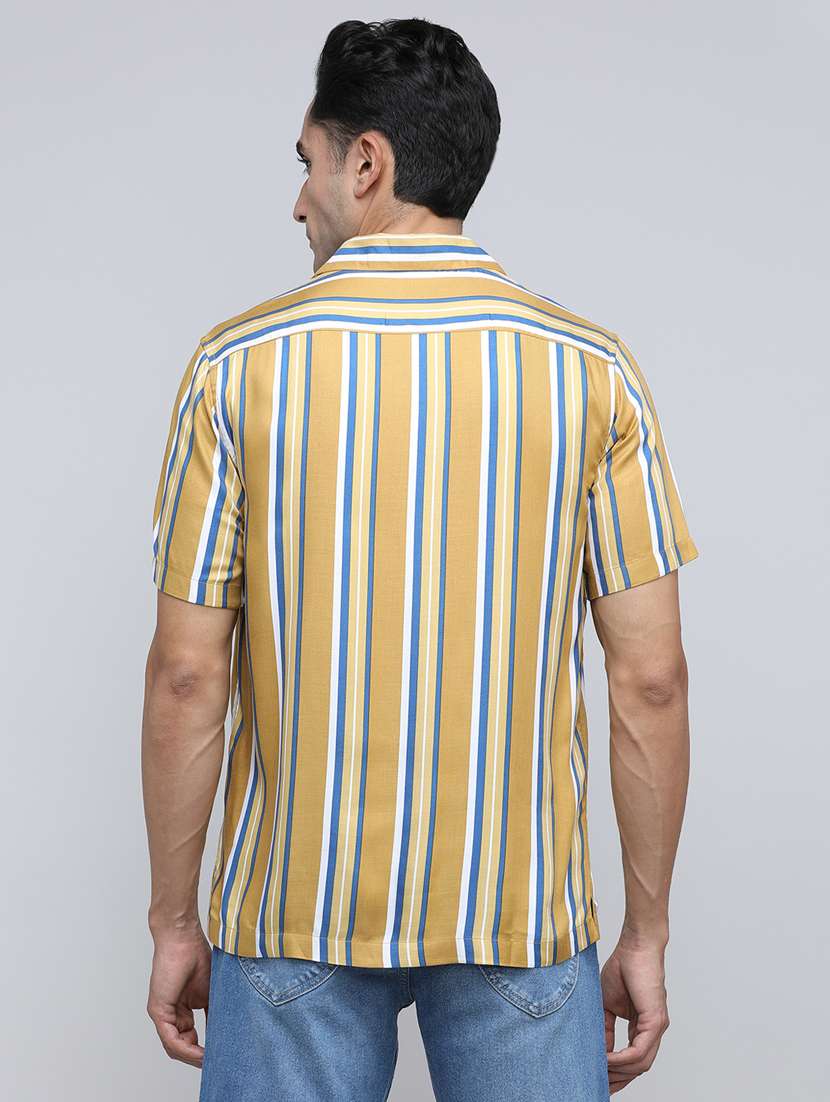 men striped short sleeve regular fit casual shirt - 21954558 -  Standard Image - 2