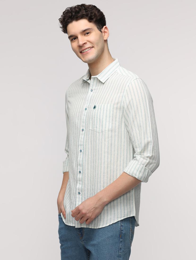 men striped long sleeve regular fit casual shirt - 21954569 - Standard Image - 2