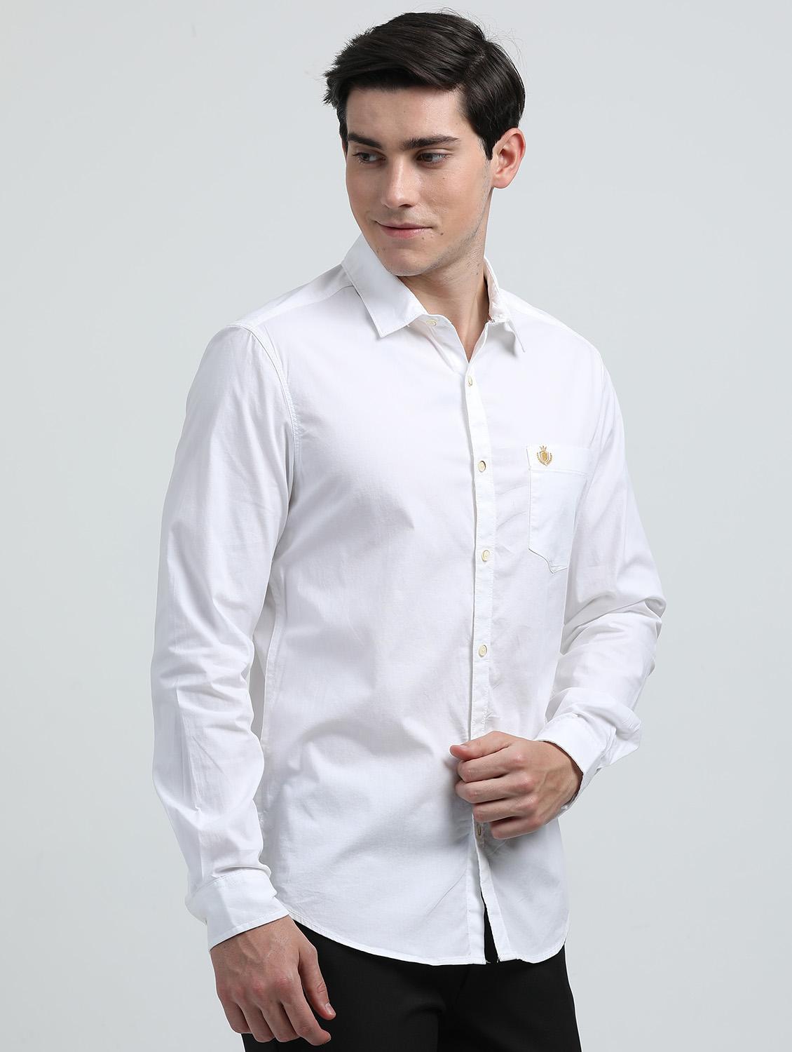men solid long sleeve regular fit casual shirt - 21954577 - Zoom Image - 0