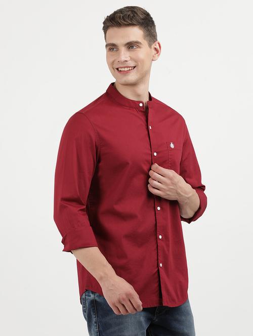 men solid long sleeve regular fit casual shirt - 21954583 -  Standard Image - 0