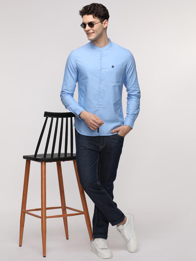 men solid long sleeve regular fit casual shirt - 21954587 - Zoom Image - 0