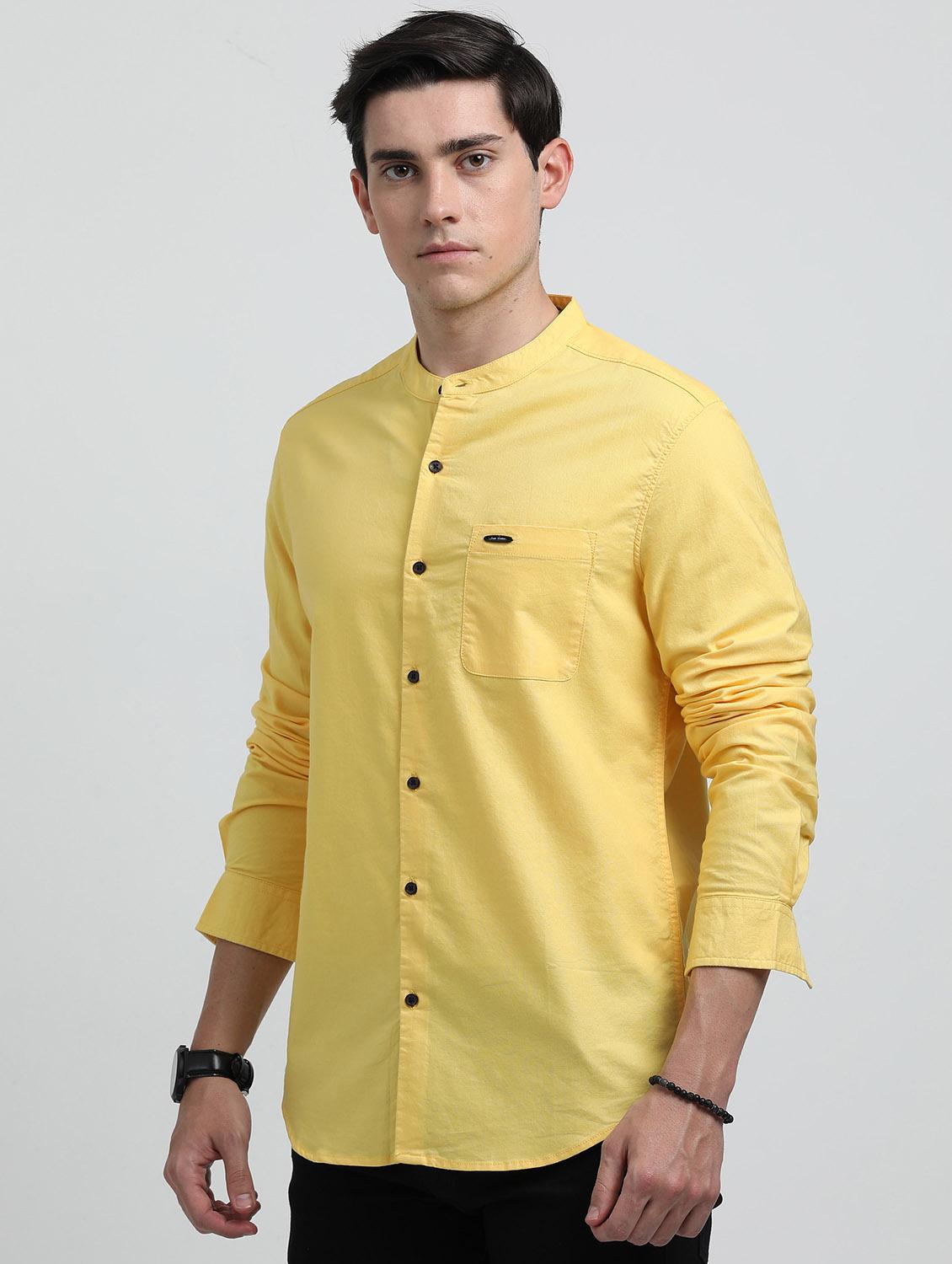 men solid long sleeve regular fit casual shirt - 21954589 - Standard Image - 2