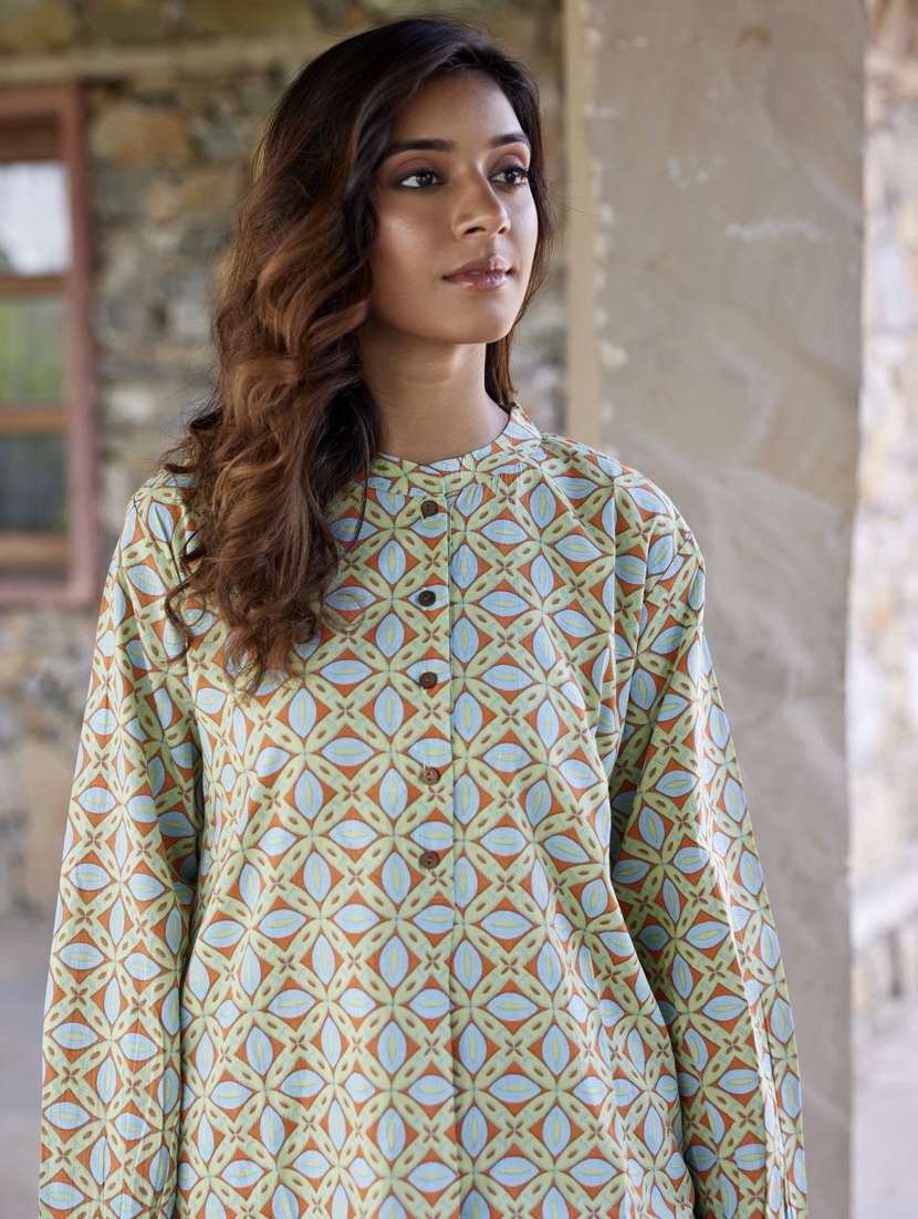 women printed long sleeve ethnic co ord set - 21954613 -  Standard Image - 2